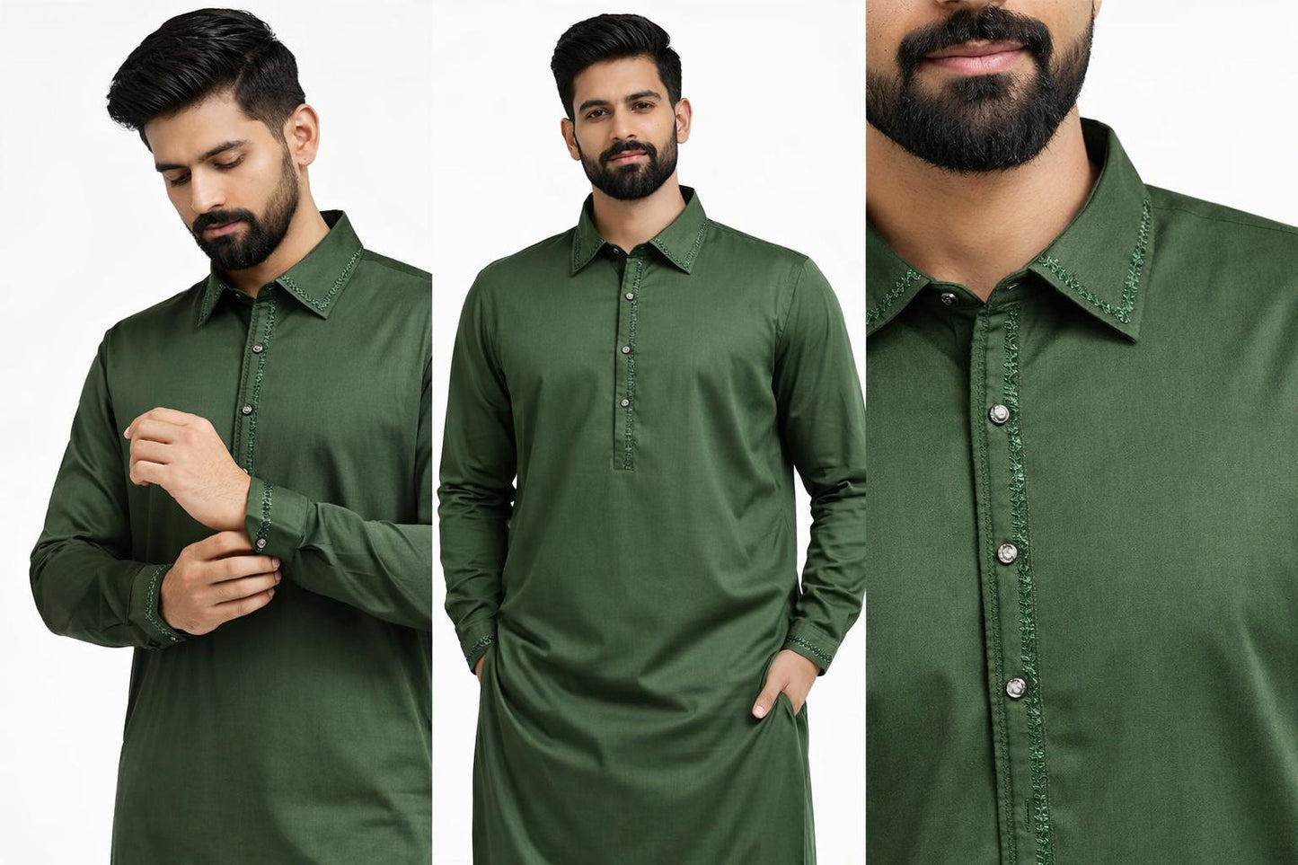 Sultan Olive Green Pathani