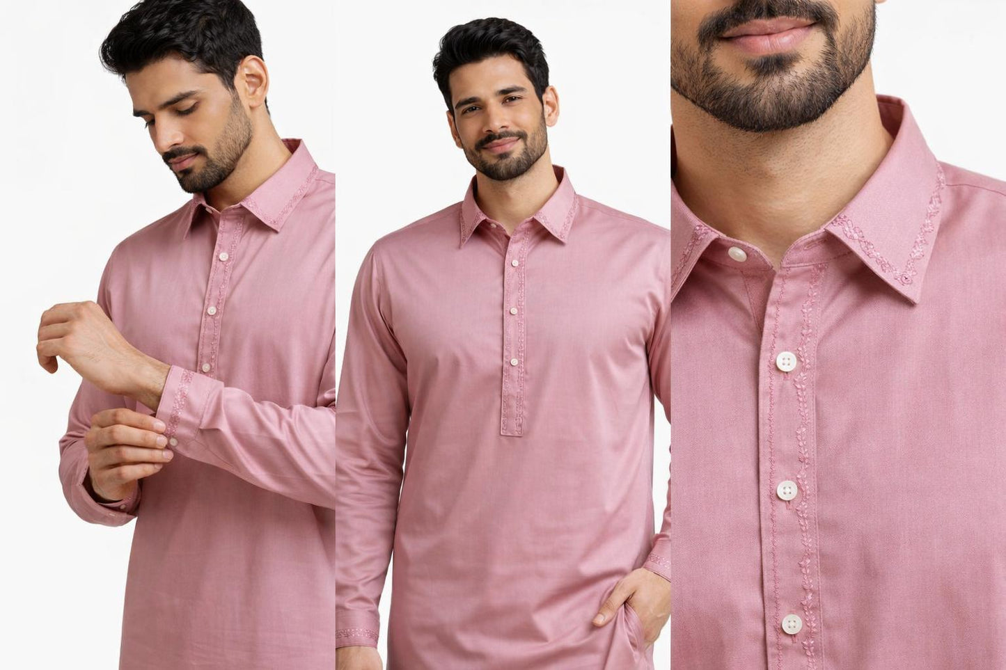 Vintage Peach Rose Pathani