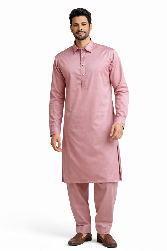 Vintage Peach Rose Pathani